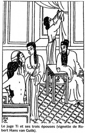 Le juge Ti et ses trois épouses (vignette de Robert Hans van Gulik).
